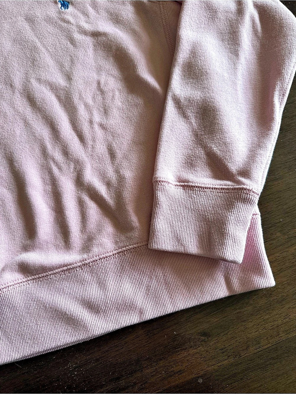 Polo Ralph Lauren Pink Crewneck Sweatshirt Blue Pony Logo Size M - Picture 7 of 9